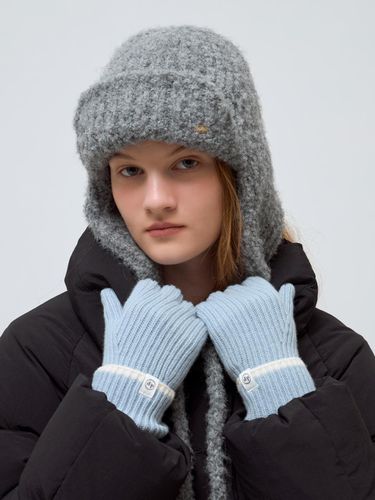 Line knit gloves - skyblue - DEPOUND - Modalova