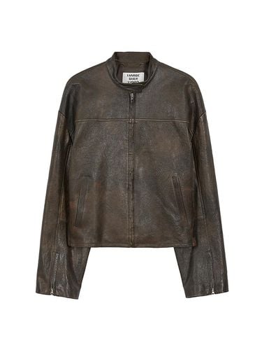 LEATHER BIKER JACKET_washed brown - MARGESHERWOOD - Modalova