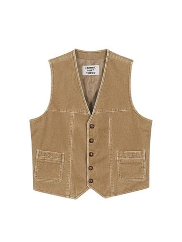 WASHED CORDUROY VEST_camel - MARGESHERWOOD - Modalova