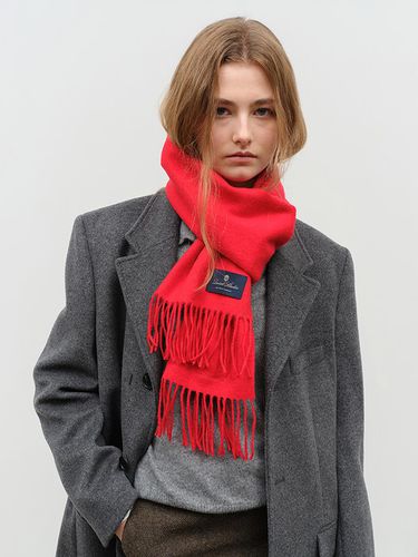 Unisex Fringed Cashmere scarf - Red - Dunst for WOMEN - Modalova