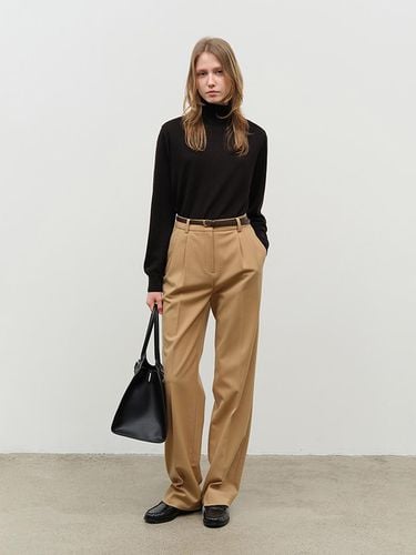 Double Pleated Wool Slacks Classic - Beige - Dunst for WOMEN - Modalova