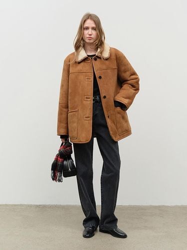 Genuine Shearling Jacket - Camel - Dunst for WOMEN - Modalova