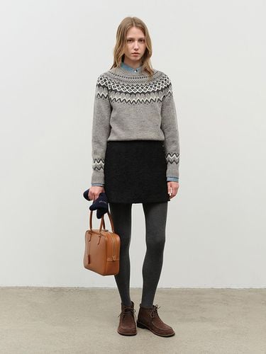 Unisex Fairisle Sweater - Melange Grey - Dunst for WOMEN - Modalova