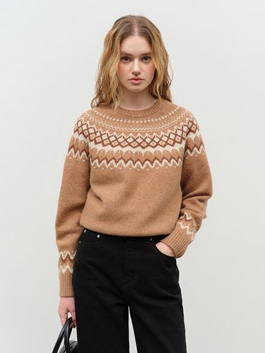 Unisex Fairisle Sweater - Camel - Dunst for WOMEN - Modalova