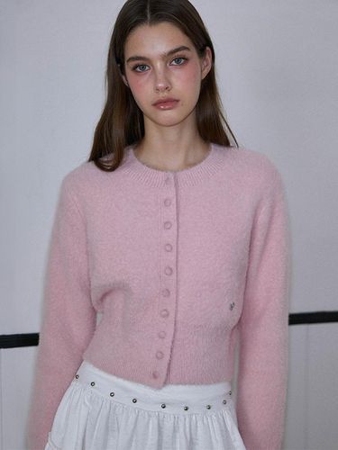 Fur Round Cardigan [Pink] - Rosefrantz - Modalova