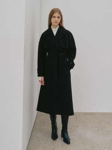 DIANA Cashmere Blended Handmade Trench Coat_Black - MUSEE - Modalova