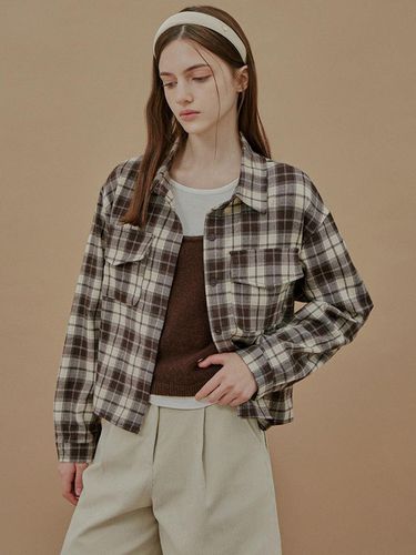 Delia Checkered Pocket Cropped Shirt - TWEE - Modalova