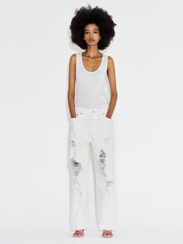 Wide destroyed denim W_white - NUAKLE - Modalova