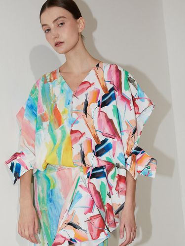 Asymmetric Abstract Blouse - Iannmore - Modalova