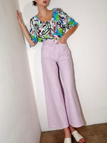 High - waist Linen Wide Pants - Iannmore - Modalova