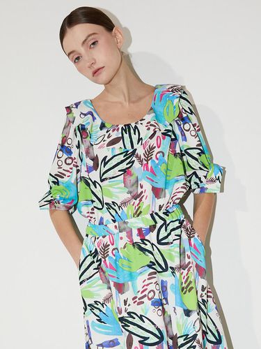 Summer Leaf Printed Blouse - Iannmore - Modalova