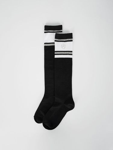 Fake Logo Knee Socks BK - nitina - Modalova