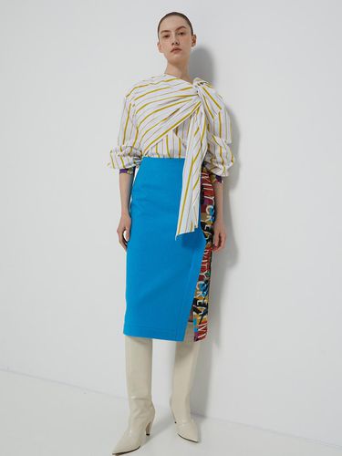 Wool Blend & Letter Printed Midi Skirt - Iannmore - Modalova