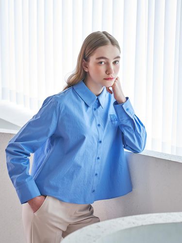 A Line Cotton Cropped Shirt_DW4SB705 - COIINCOS - Modalova