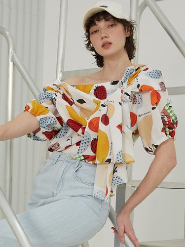 Fruit Printed One - Shoulder Blouse - Iannmore - Modalova