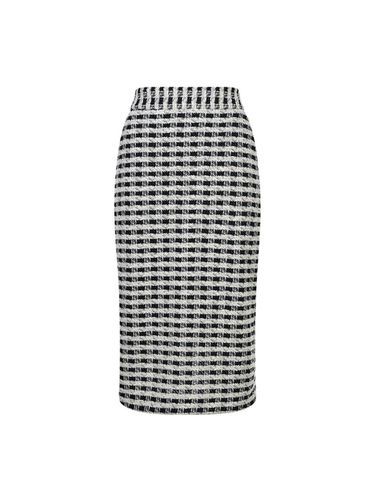 Checkered Back Open Long Skirt_DW3WS140 - COIINCOS - Modalova