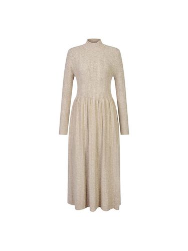 V-neck pleated long knitwear dress_DK3WO304 - COIINCOS - Modalova