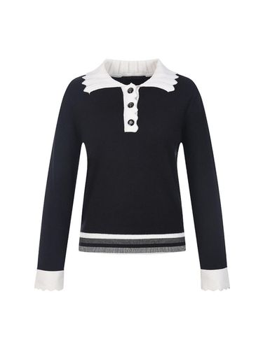 Lace collar coloring knitwear_DK3WP652 - COIINCOS - Modalova