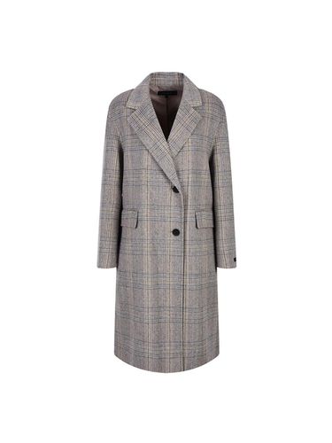 Straight Fit Checkered Long Coat_DW3WH415 - COIINCOS - Modalova