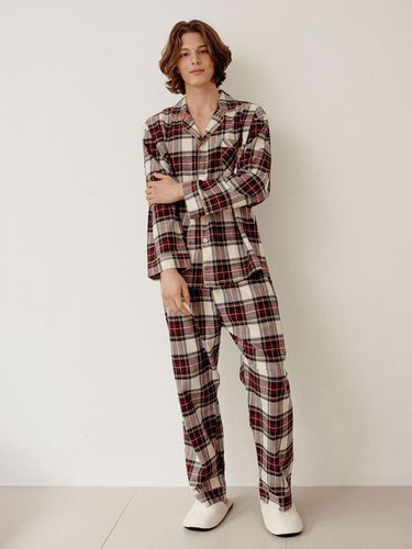 Men's Valentine Checkered Long-Sleeved Collar Two - LUNALUZ STUDIO - Modalova