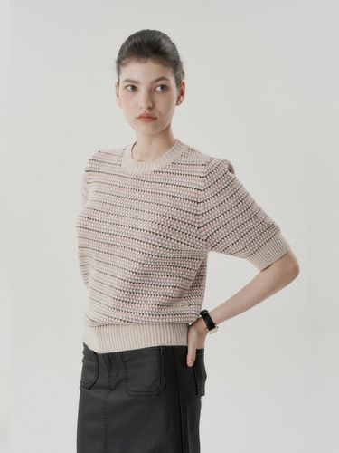 Multi-Color Stripe Short-Sleeved Knitwear_DK4WP656 - COIINCOS - Modalova