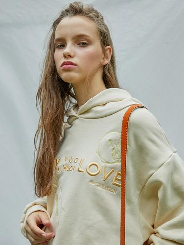 Embroidery Logo Hoody_Ivory - SORRY TOO MUCH LOVE - Modalova