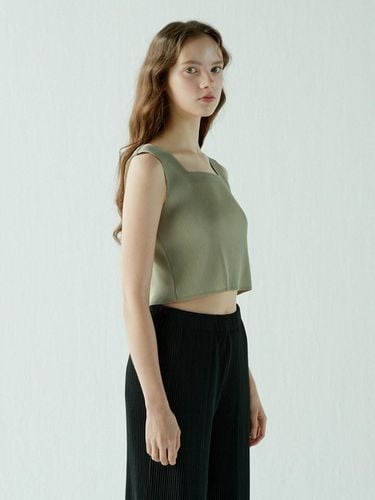 Square Neckline Cropped Sleeveless T-shirt_LPTSM12 - Lapli - Modalova