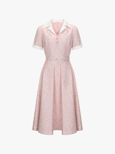 It MICHAA Open Collar Tweed dress ITO4WOP10A (PINK - itMICHAA - Modalova