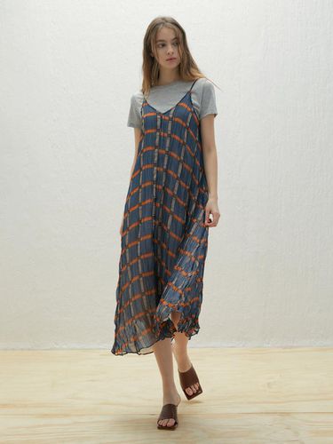 Checkered sleeveless maxi dress_LPOPM323022 - Lapli - Modalova