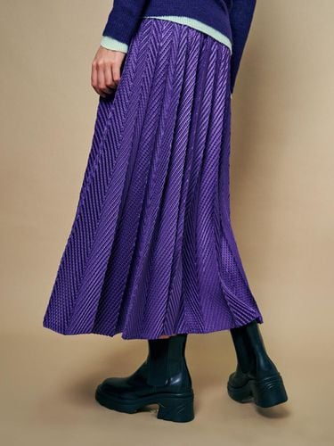 Diagonal Pleated Accordion Skirt_LPSKF123010 - Lapli - Modalova