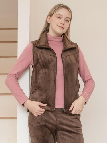 Corduroy High-Neck Zip-Up Vest DTF3W-51063 c - DURAN - Modalova