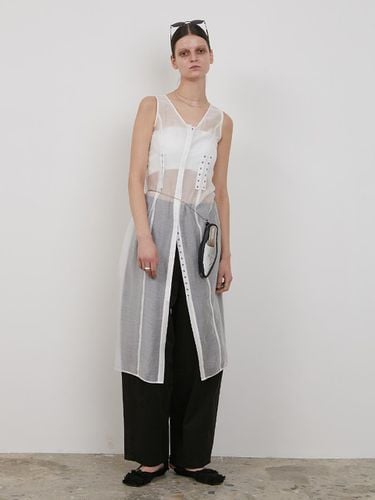 SHEER SNAP DRESS [White] - LOW TIDE - Modalova