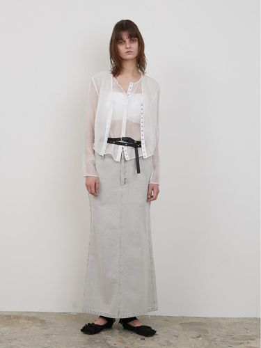 DENIM MAXI SKIRT [GREY] - LOW TIDE - Modalova