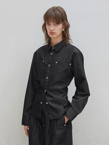 POCKET DENIM SHIRT [BLACK] - LOW TIDE - Modalova