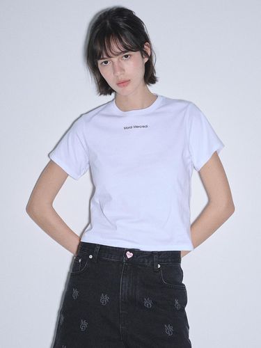 SLIM TSHIRT LOGO ESSENTIAL_WHITE BLACK - MARDI MERCREDI - Modalova