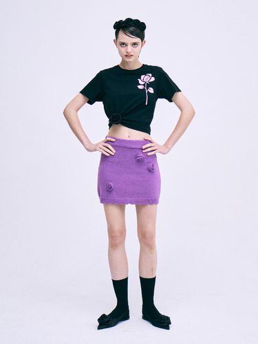 COTTON MINI SKIRT ROSE_PURPLE - MARDI MERCREDI - Modalova