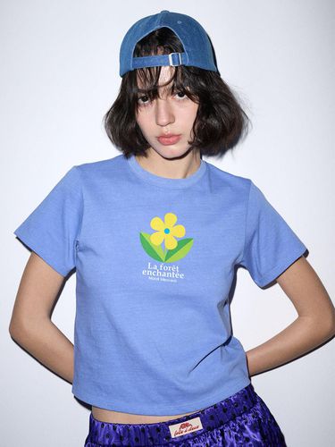 SLIM TSHIRT ENCHANTEE : FLOWER_BLUE - MARDI MERCREDI - Modalova