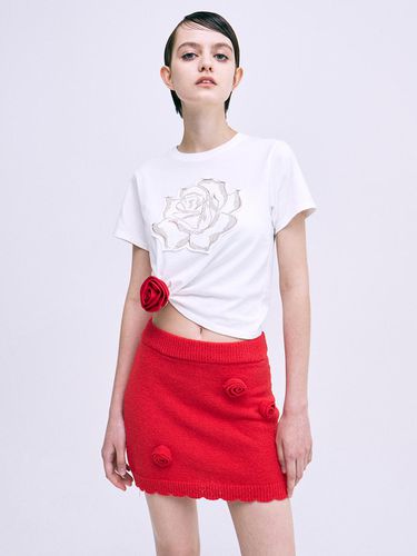 COTTON MINI SKIRT ROSE_RED - MARDI MERCREDI - Modalova