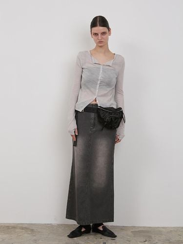 DENIM MAXI SKIRT [CHARCOAL] - LOW TIDE - Modalova