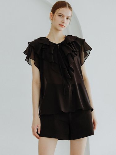 FRILL BLOUSE BLACK - GIEMAR - Modalova