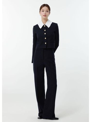 It MICHAA Tweed Wide Pants ITN9YPT180 (DARK NAVY) - itMICHAA - Modalova