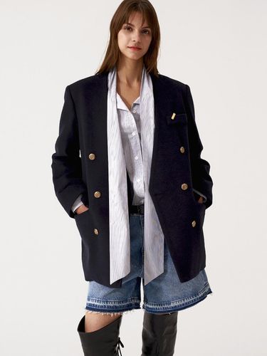 V-WOOL DOUBLE JACKET_NAVY - SIGREAT - Modalova