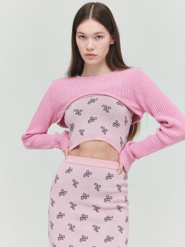 BOUCLE BOLERO KNIT, PINK - Porta - Modalova