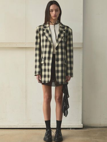 FLOWER STRAP CHECK JACKET_BLACK CHECK - SIGREAT - Modalova