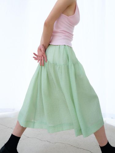 SHEER FLARED SKIRT (LIGHT GREEN) - Burmula - Modalova