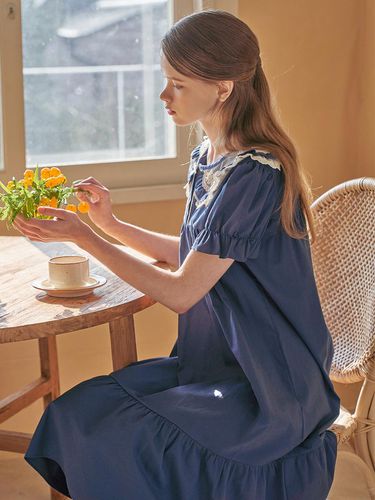 Verbin short-sleeved dress navy - ULLALA PAJAMAS - Modalova