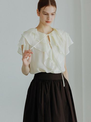 FRILL BLOUSE - WHITE - GIEMAR - Modalova