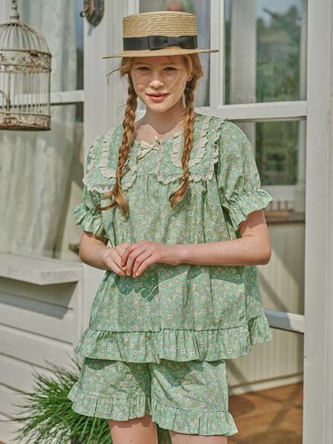 Anne's Dreamy Short-Sleeved Two-Piece GREEN - ULLALA PAJAMAS - Modalova