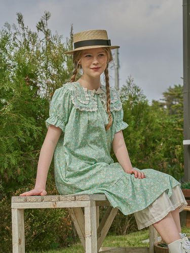 Anne's Dreamy Short-Sleeved dress GREEN - ULLALA PAJAMAS - Modalova