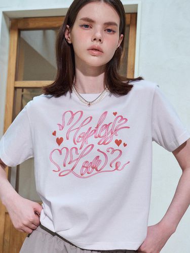 DTP Loveless Cropped Short Sleeve T-shirt White - CPGN - Modalova